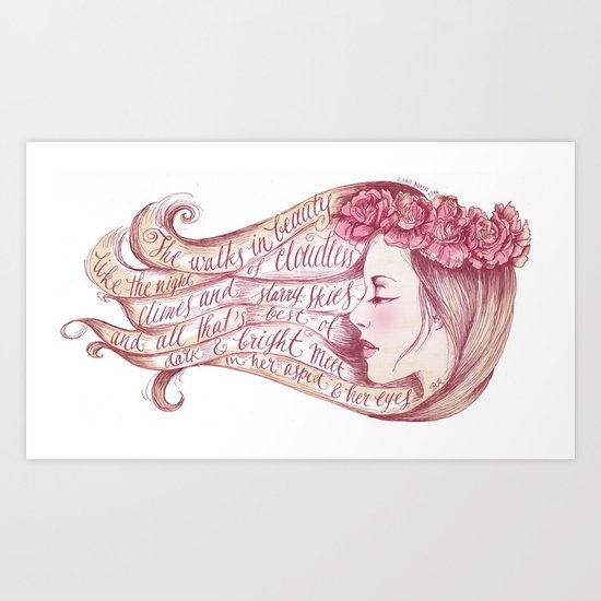She Walks in Beauty Art Print
