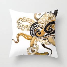 Metallic Octopus Throw Pillow