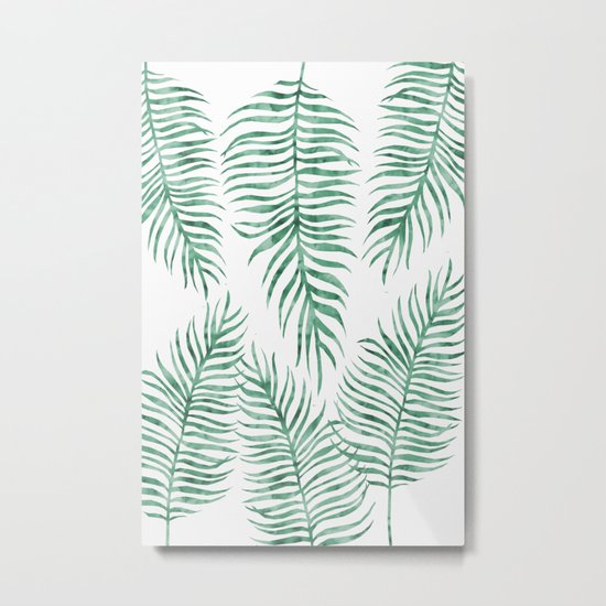 Fern Pattern Green Metal Print