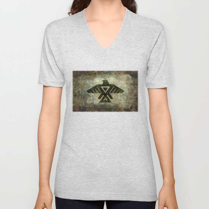 Thunderbird, Emblem of the Anishinaabe people - Vintage version V Neck T Shirt