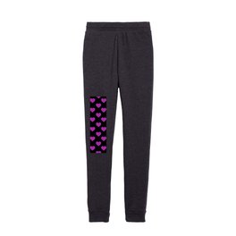 Hearts (Purple & Black Pattern) Kids Joggers