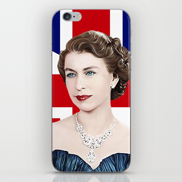 Queen Elizabeth II with British Flag iPhone Skin