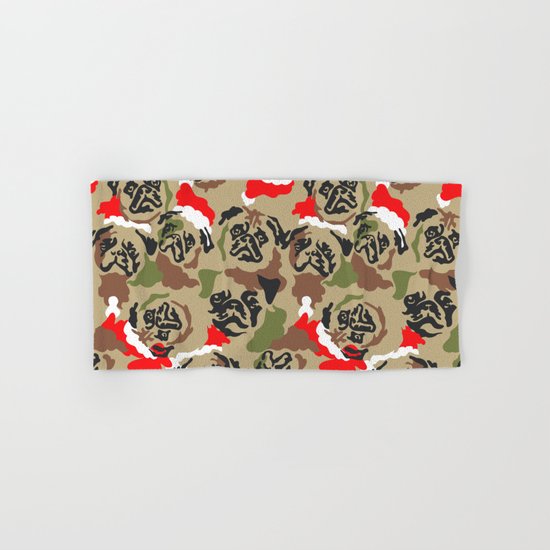Pugly Camo X-Mas Hand & Bath Towel