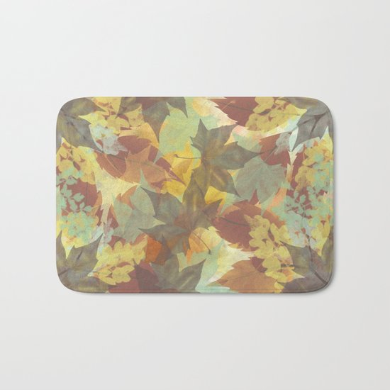 Autumn Leaves Abstract Bath Mat
