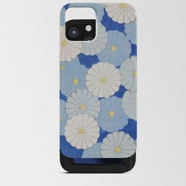 Blue White Blossom Vintage Japanese Floral Print iPhone Card Case