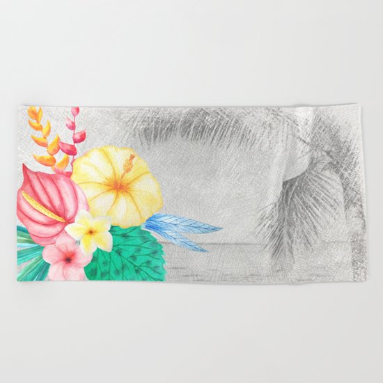 Tropical Beach #1 Beach Towel