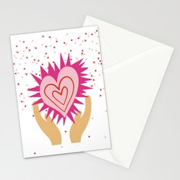 Heart in hand Stationery Card