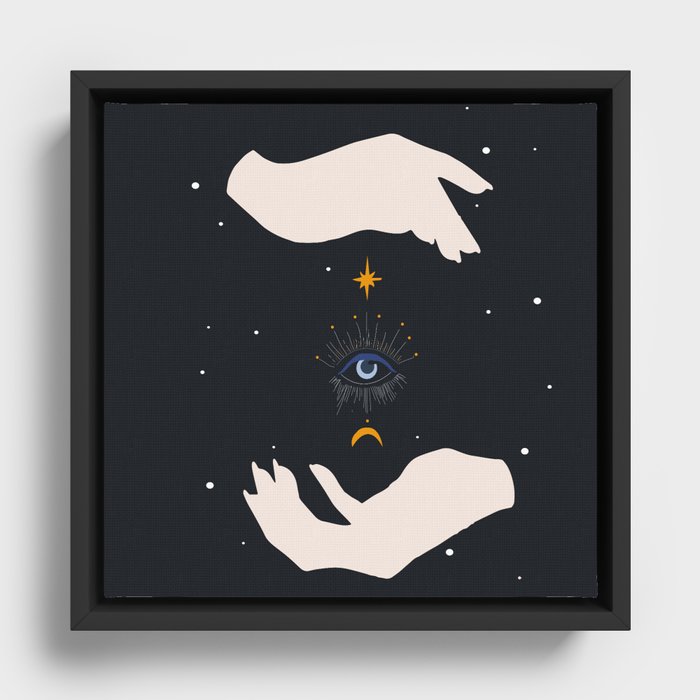 Seeing hands mystic Framed Canvas