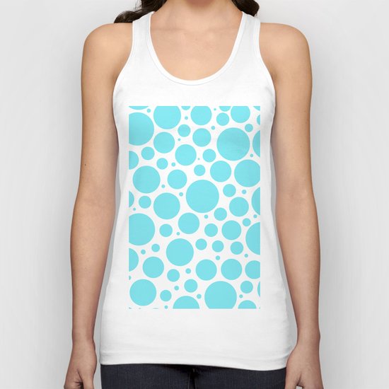 Aqua polkadots- Dot turquoise pattern Unisex Tank Top