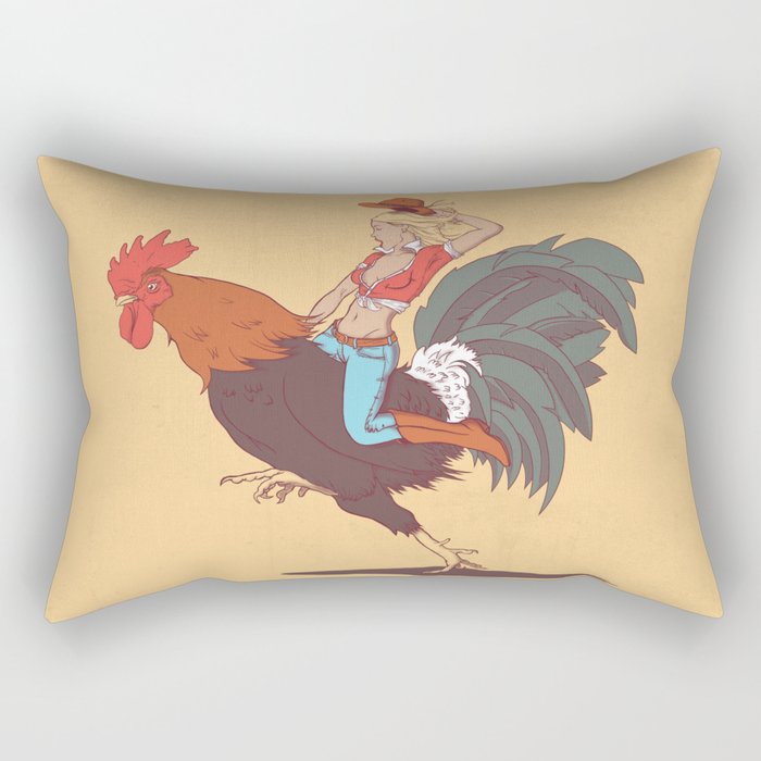 Girl Riding a Cock Rectangular Pillow