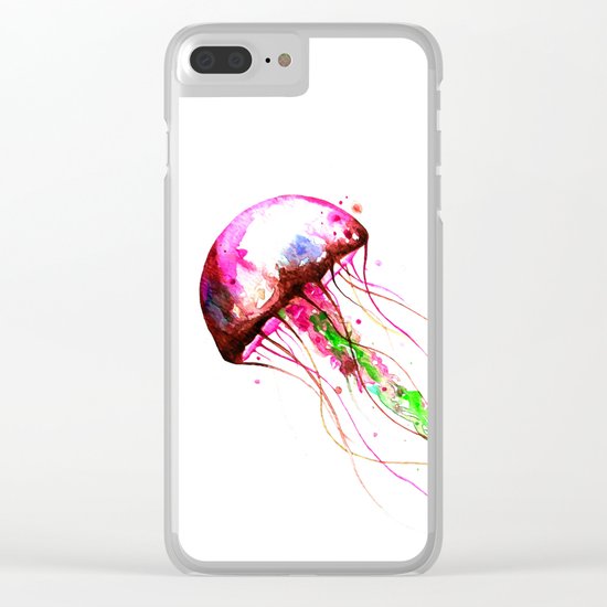 Pink Jellyfish Clear iPhone Case