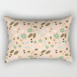 Cream Vintage Leaves Rectangular Pillow