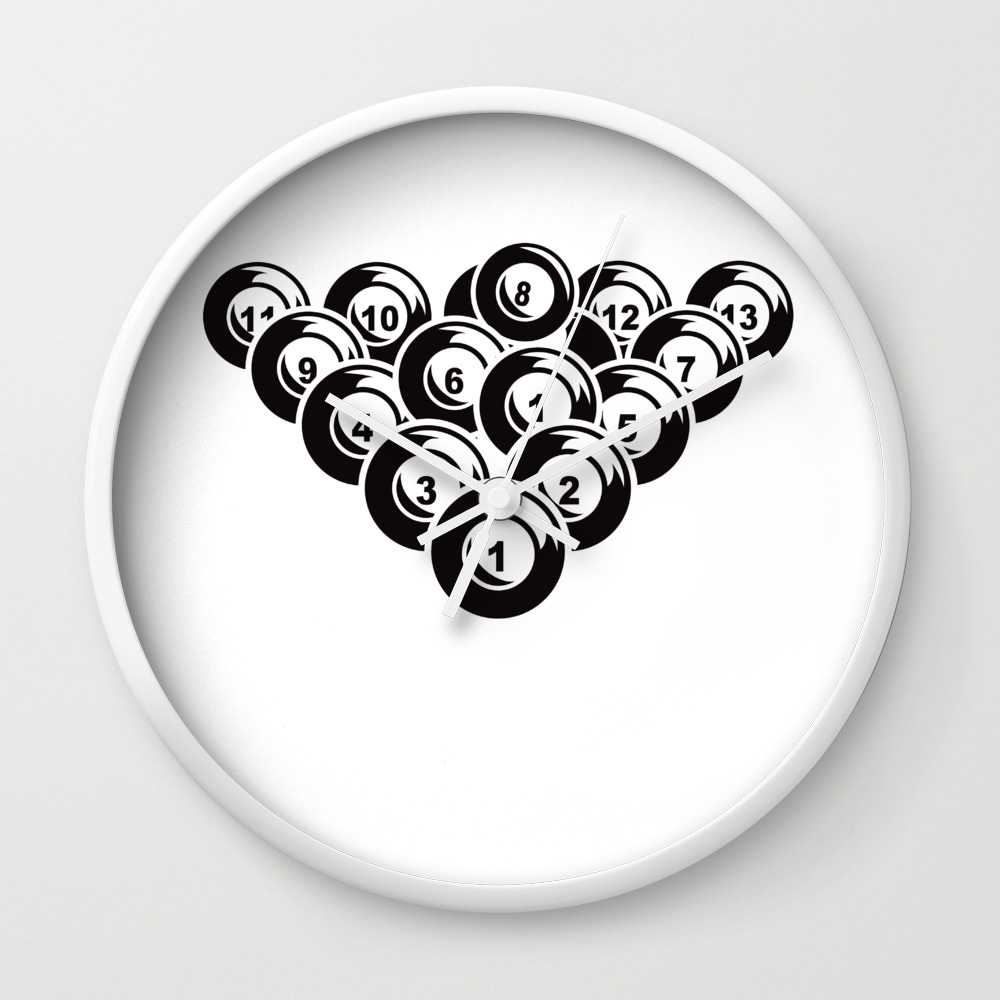Billiard Pool Balls 8 Ball Gift Wall Clock By Shirtmaster Society6