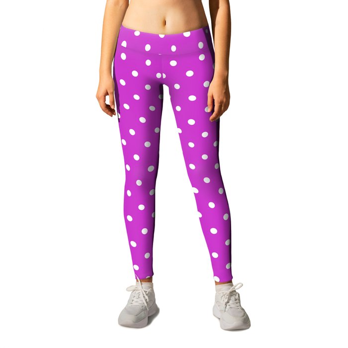 Steel Pink - polka 6 Leggings