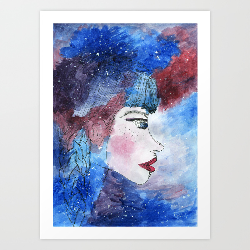 Double Dutch Braid Galaxy Girl Art Print By Sabinaradu Society6