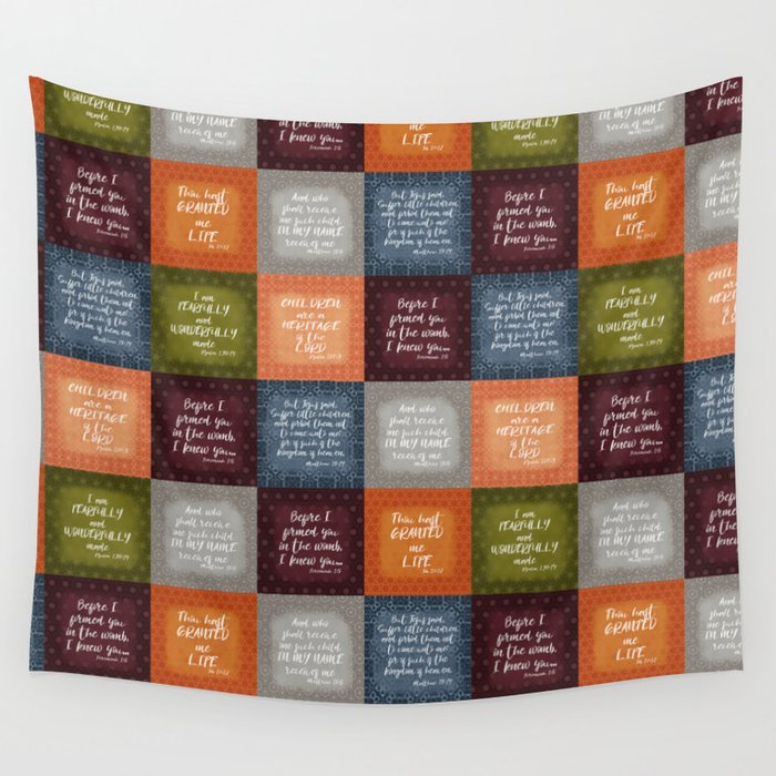 Baby Bible Verse Quilt Wall Tapestry