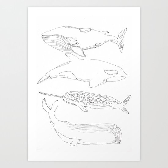 whale, i love you Art Print