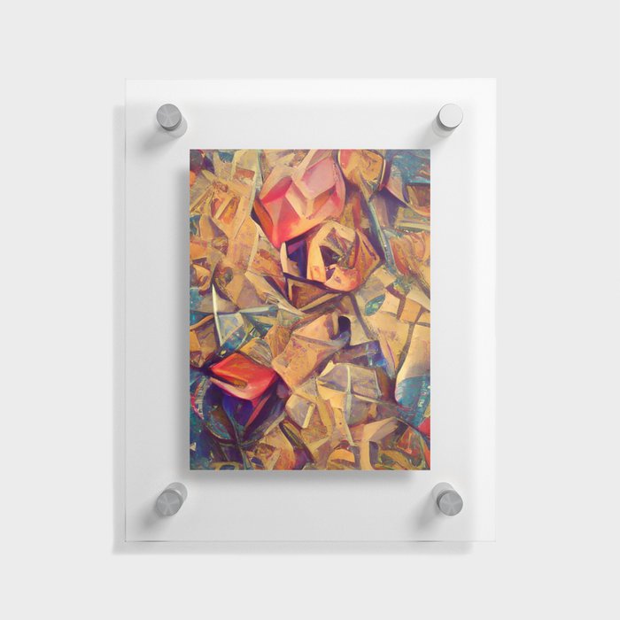 Cubist Flowers Floating Acrylic Print