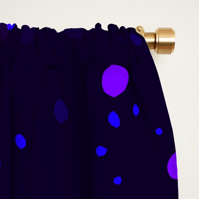Abstract Bright Vector Hand Drawn Floral Seamless Pattern On A Dark Blue Background With Purple Peta Blackout Curtain By Grachyhamr Society6