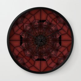 Persian Plum Wine and Chocolate Cherries Stained Glass Wall Clock