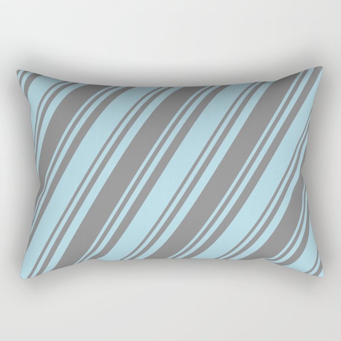 Light Blue and Grey Colored Lined/Striped Pattern Rectangular Pillow
