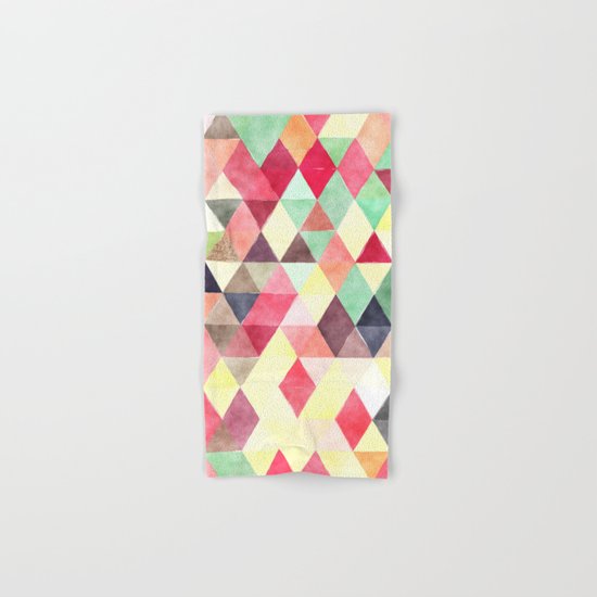 Retro Triangles Pattern 02 Hand & Bath Towel