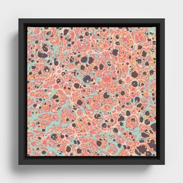 Boho mineral pattern brown and pink Framed Canvas