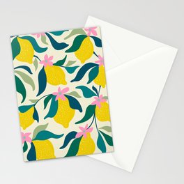 Summer Lemons pattern Stationery Card