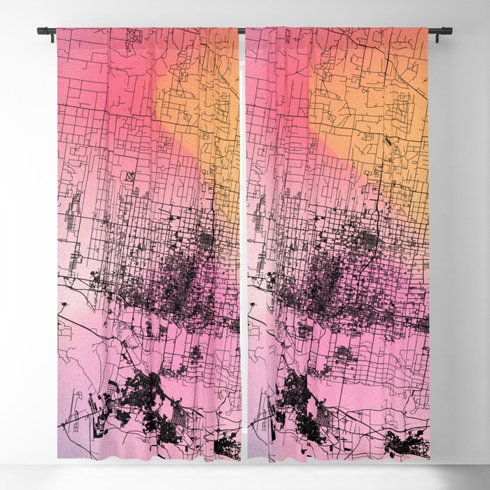 McAllen, USA. Colorful City Map  Blackout Curtain
