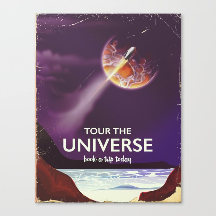 Tour the universe space travel poster Canvas Print
