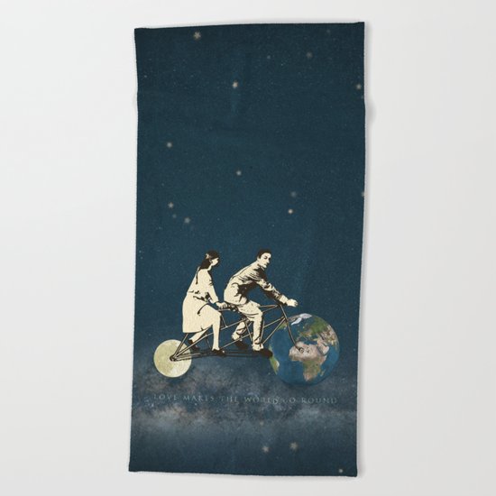Love Makes The World Go Round Beach Towel
