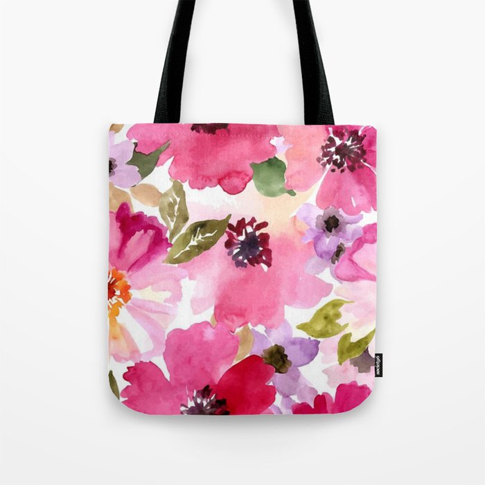 watercolor flower Tote Bag