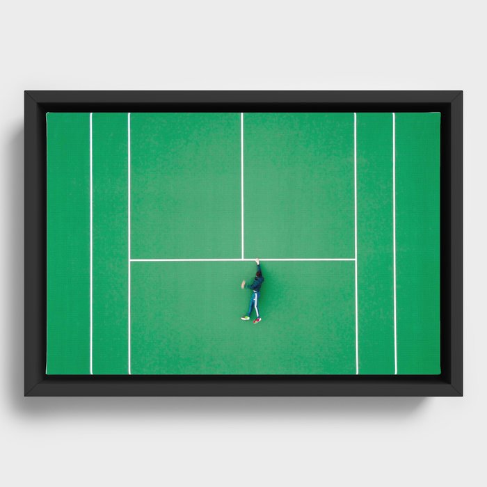 Tennis court green Framed Canvas