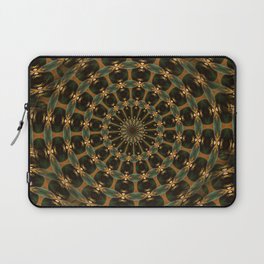 Perpetuating Circle Pattern In Teal and Dark Green Laptop Sleeve