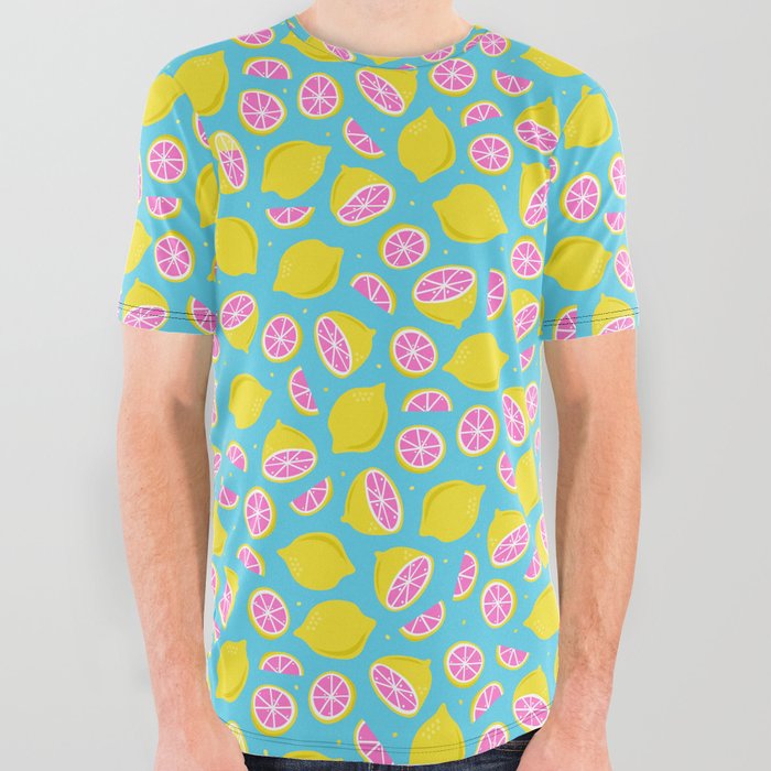 Pink Lemons All Over Graphic Tee