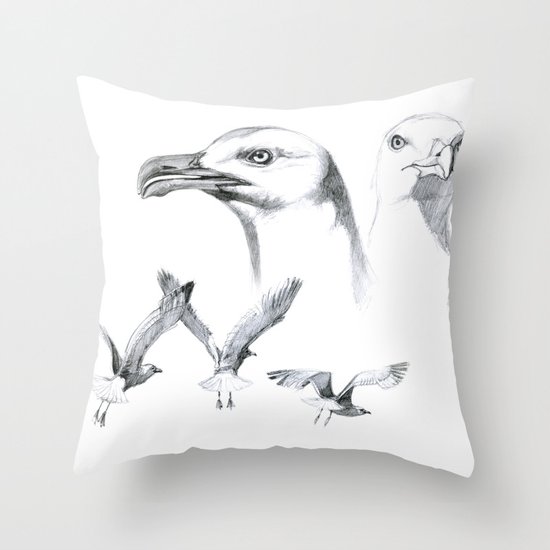 Great Black-backed Gull - Larus marinus SK043 Throw Pillow