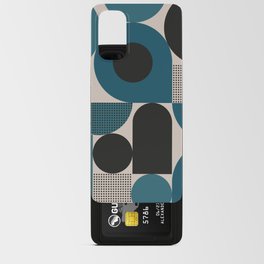 Bauhaus Mid Century Geometric Shapes Pattern in Blue Android Card Case