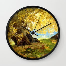 Sycamore in Autumn by Edgar Payne Wall Clock