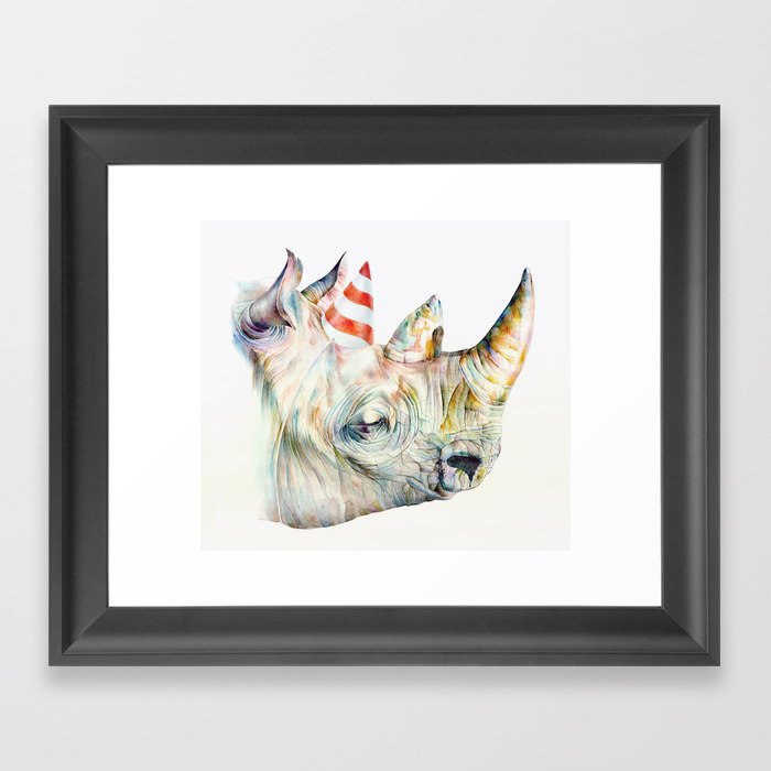 Rhino's Party Framed Art Print