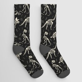 Dinosaur Fossils on Black Socks