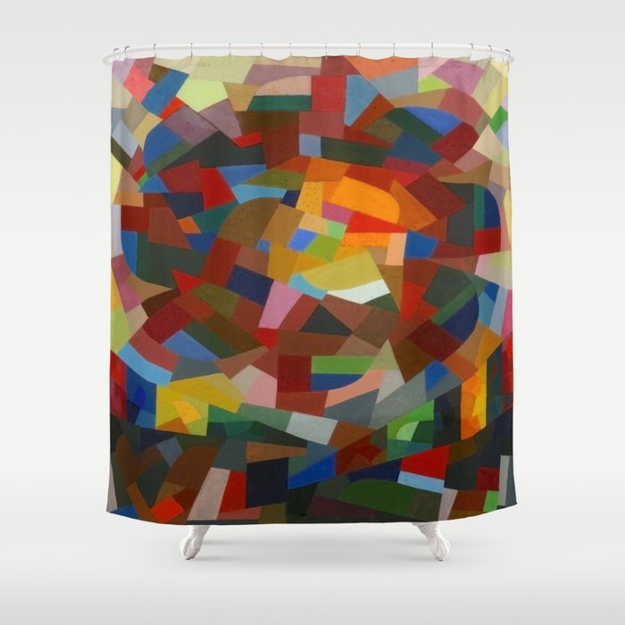 Otto Freundlich Rosace Ii Abstract Acrylic Painting Modern Geometric Colorful Art Pattern Shower Curtain By Enshape Society6