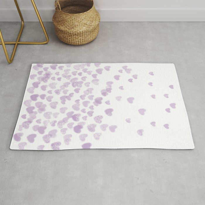 Hearts Falling Painted Pastels Purple Heart Pattern Minimal Art Painted Pastels Purple Heart Pattern