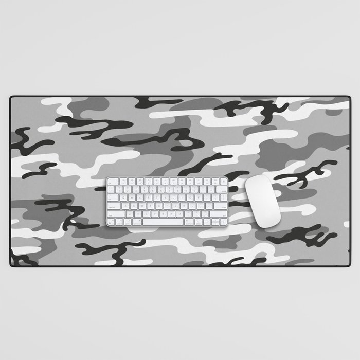 Grey modern camouflage pattern. vector background illustration  Desk Mat