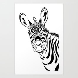 Black zebra Art Print