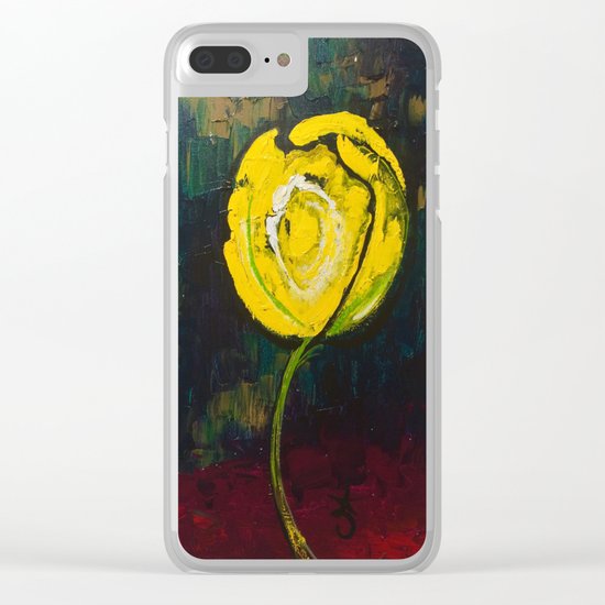 Golden Yellow Rose Acrylic Clear iPhone Case