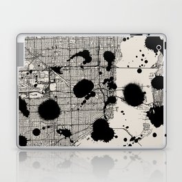Artistic Miami Map - Black and White Laptop Skin