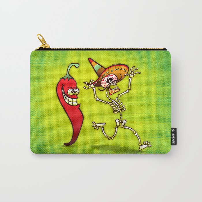 Hot Chili Pepper Nightmare for a Mexican Skeleton Carry-All Pouch