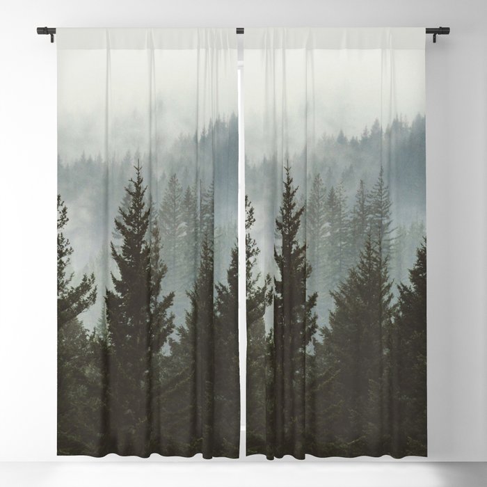 Forest Fog Mountain IV - Wanderlust Nature Photography Blackout Curtain