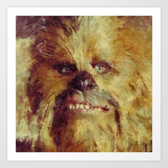Chewbacca Starwars Character Illustration Art Print