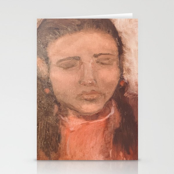 Girl With Eyes Closed Stationery Cards